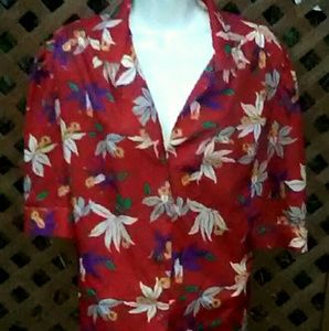 Lady Manhattan vintage red Hawaiian buttonup shirt